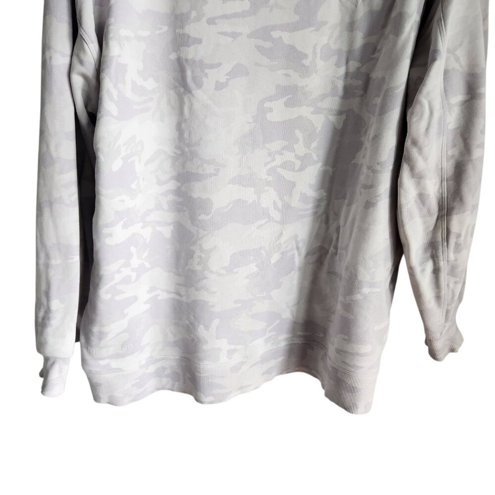Lululemon Sweatshirt 10 Gray Lilac Camo Perfectly Oversized Crew Pullover - Picture 8 of 11